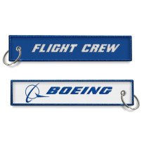 Breloc brodat Boeing - Flight Crew - Albastru/Alb