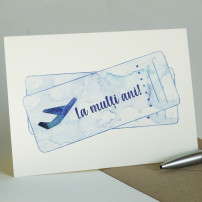 Felicitare - Bilet de avion - La multi ani