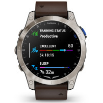 Garmin D2 Mach 1 Aviator Smartwatch cu bratara din piele maro Oxford