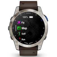 Garmin D2 Mach 1 Aviator Smartwatch cu bratara din piele maro Oxford