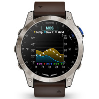 Garmin D2 Mach 1 Aviator Smartwatch cu bratara din piele maro Oxford