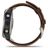 Garmin D2 Mach 1 Aviator Smartwatch cu bratara din piele maro Oxford