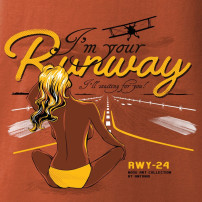 Tricou Pilot Woman Sitting on RUNWAY