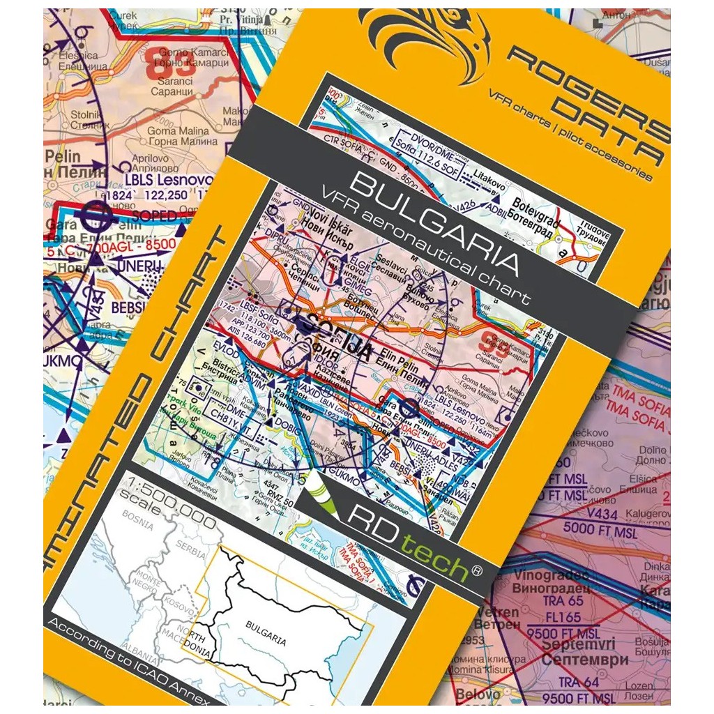 Romania Sud si Bulgaria Harta VFR ICAO Rogers Data 2024
