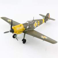 Macheta Messerschmitt BF 109E-3 "Hai Fetito" No.9, Lt. loan Di Cesare, Grupul 7, Romanian Air Force Diecast - Scara 1:48