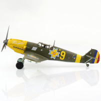 Macheta Messerschmitt BF 109E-3 "Hai Fetito" No.9, Lt. loan Di Cesare, Grupul 7, Romanian Air Force Diecast - Scara 1:48