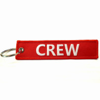 Breloc brodat CREW - Rosu
