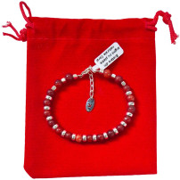 Silver bracelet with natural stones