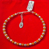 Silver bracelet with natural stones