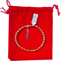 Silver bracelet with natural stones