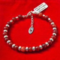 Silver bracelet with natural stones