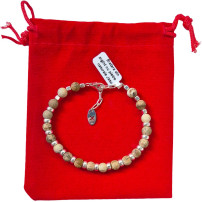 Silver bracelet with natural stones