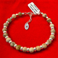 Silver bracelet with natural stones