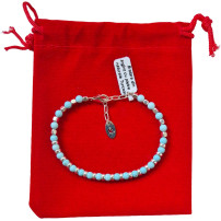 Silver bracelet with natural stones