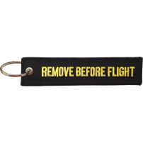 Breloc brodat Remove Before Flight Negru/Galben
