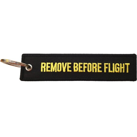 Breloc brodat Remove Before...