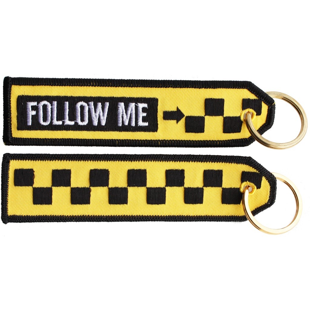 Breloc brodat FOLLOW ME