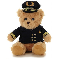 Plush Bear with Pilot Uniform - 22 cm