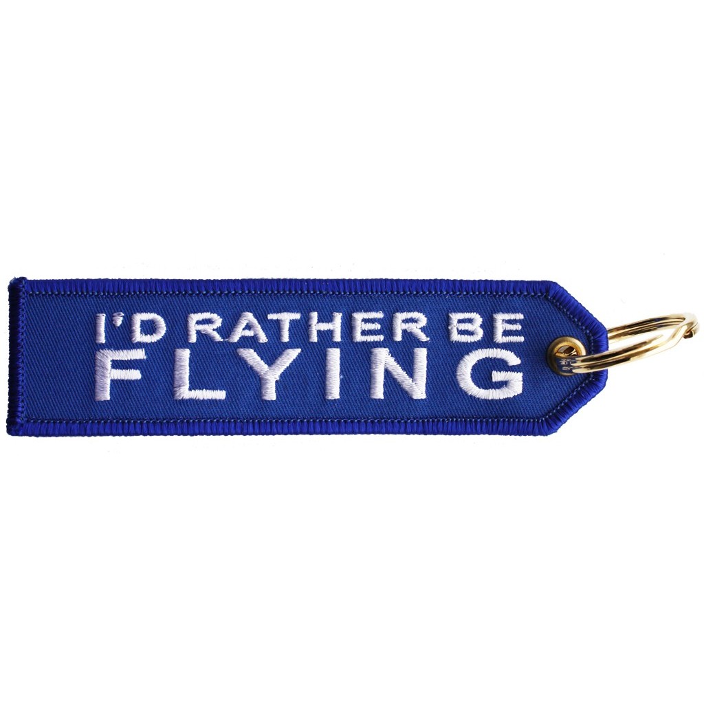 Breloc brodat  ID RATHER BE FLYING