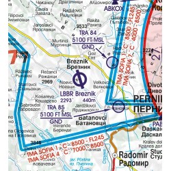 Romania Sud si Bulgaria Harta VFR ICAO Rogers Data 2026