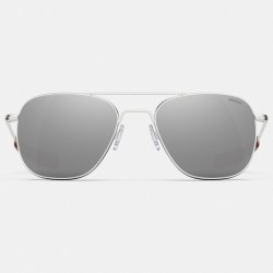 Randolph Aviator Satin Silver Sunglasses