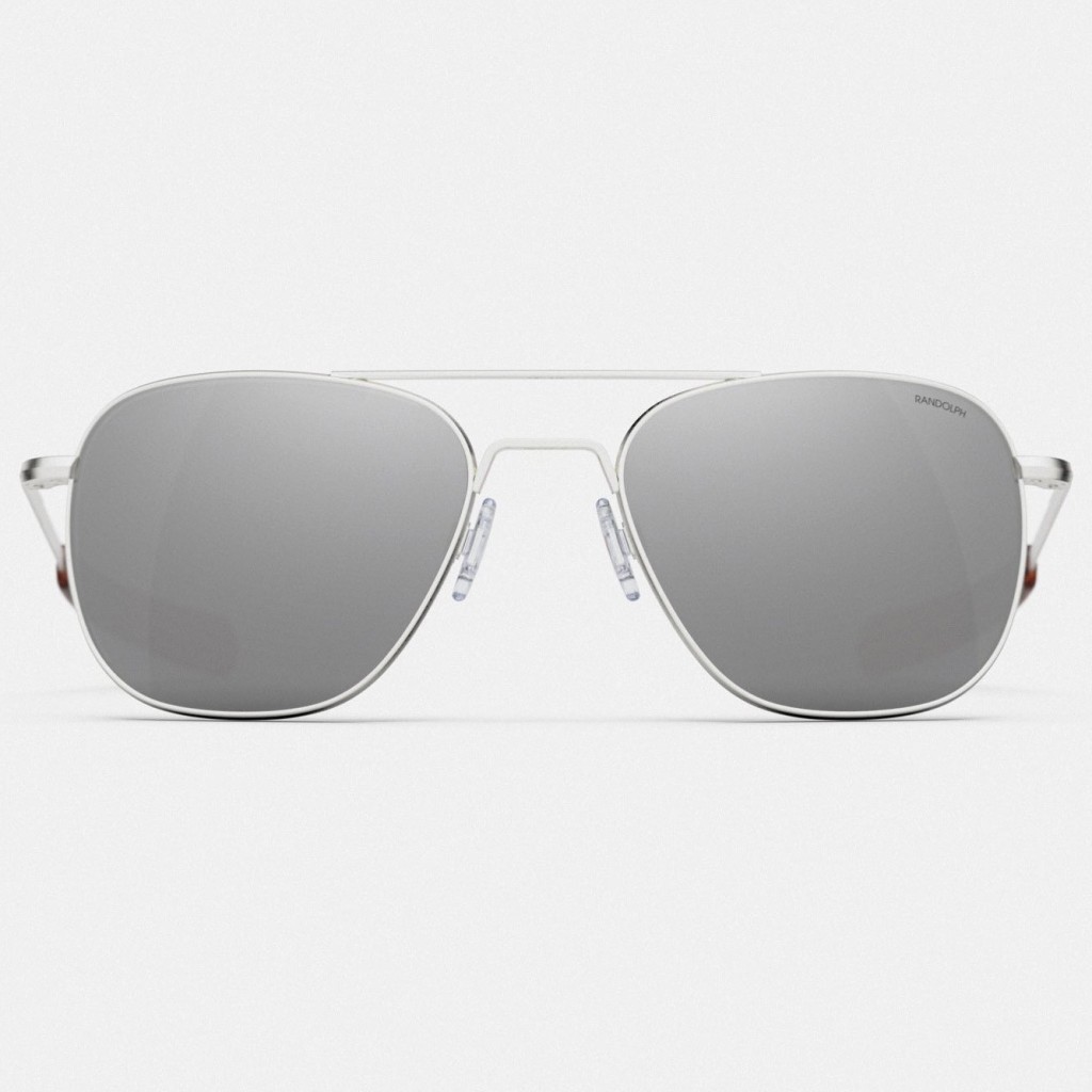 Ochelari de soare Randolph Aviator Satin Silver