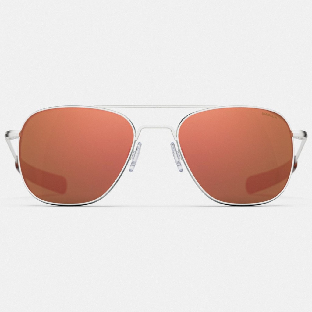 Ochelari de soare Randolph Aviator Satin Silver