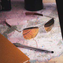 Ochelari de soare Randolph Aviator Satin Silver