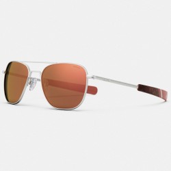 Ochelari de soare Randolph Aviator Satin Silver