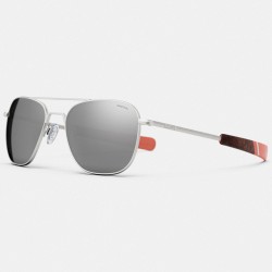 Ochelari de soare Randolph Aviator Satin Silver