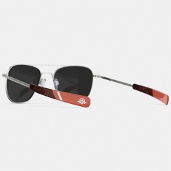 Ochelari de soare Randolph Aviator Satin Silver