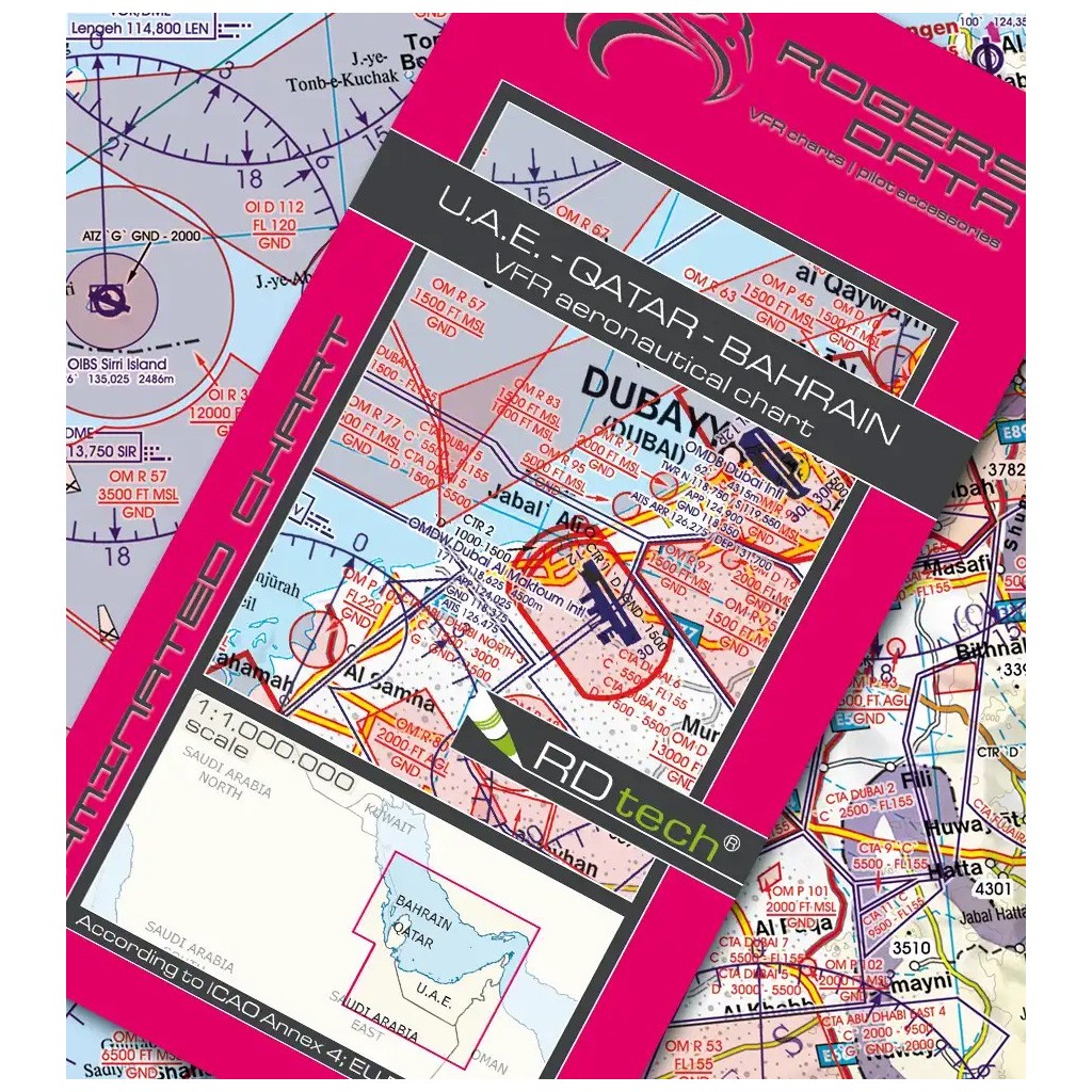 U.A.E.-Qatar-Bahrain VFR ICAO Chart 2026 - 1:1.000.000