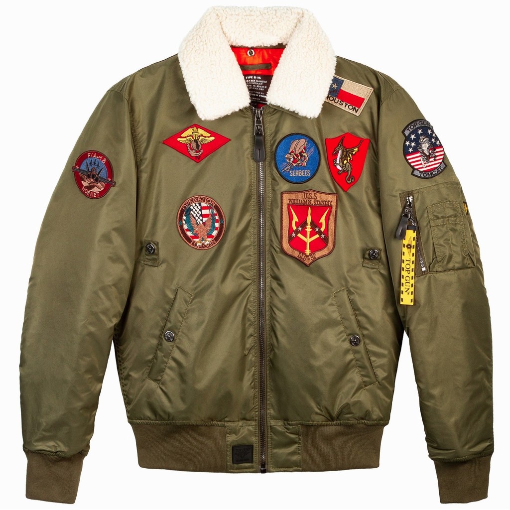 Top Gun® Official B-15 Men's Flight Bomber Jacket with Patches - NEW