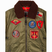 Top Gun® Official B-15 Men's Flight Bomber Jacket with Patches - NEW