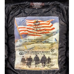 Top Gun® Official B-15 Men's Flight Bomber Jacket with Patches - Black