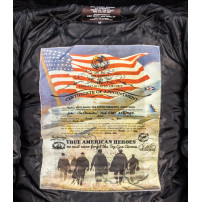Top Gun® Official B-15 Men's Flight Bomber Jacket with Patches - Black