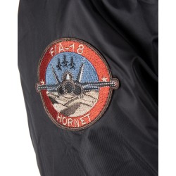 Top Gun® Official B-15 Men's Flight Bomber Jacket with Patches - Black