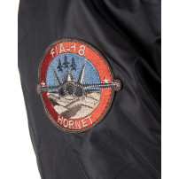 Top Gun® Official B-15 Men's Flight Bomber Jacket with Patches - Black