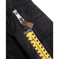 Top Gun® Official B-15 Men's Flight Bomber Jacket with Patches - Black