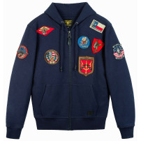 Top Gun® Mens Zip Up Hoodie with Patches