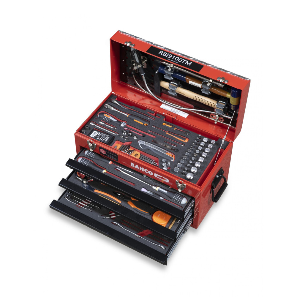 Red Box RBI9100TM Mechanic Metal Step Case with Tools - Imperial Kit, includes 148 Tools