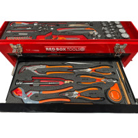 Red Box RBI9100TM Mechanic Metal Step Case with Tools - Imperial Kit, includes 148 Tools