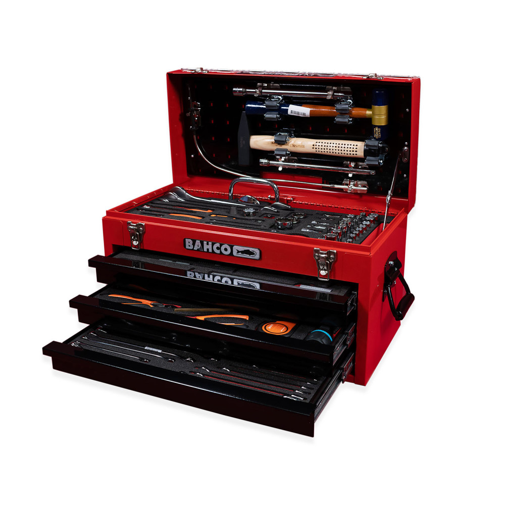 Red Box RBI9000TM Mechanic Metal Step Case with Tools - Imperial Kit, includes 129 Tools