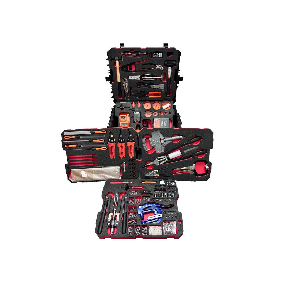Red Box RBT250T Aviation Sheet Metal Tool Kit includes 158 Tools
