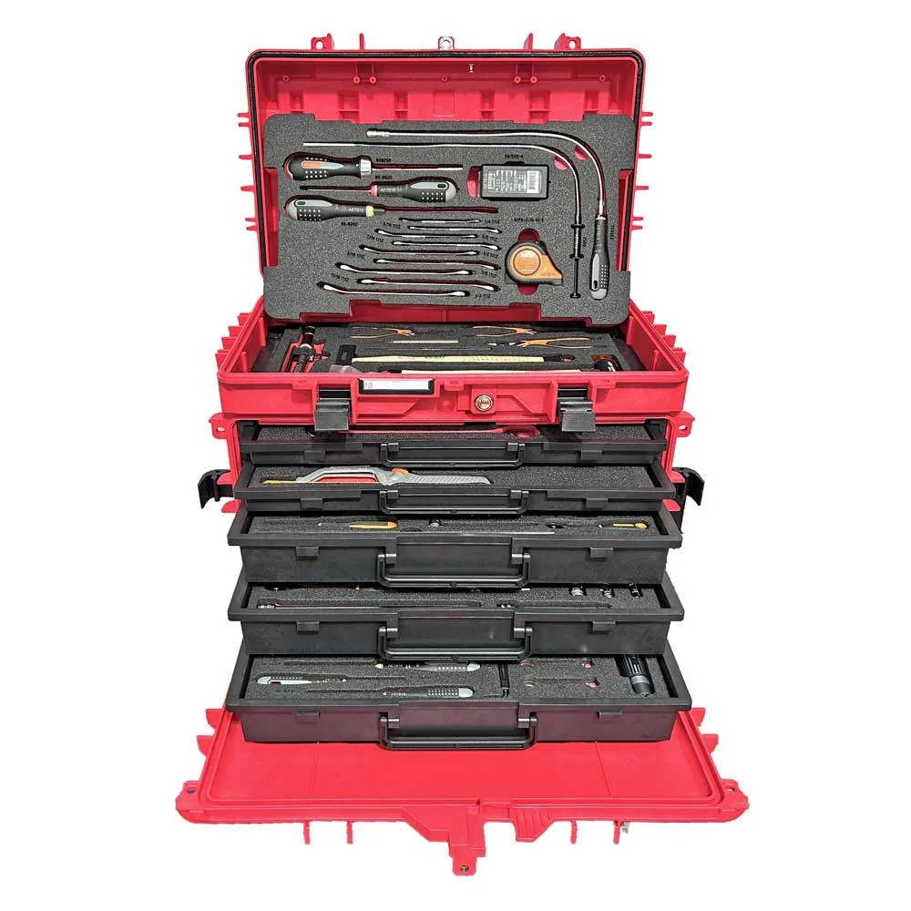 Red Box RBI9500TDR – Aircraft Mechanic Tool Kit In Drawer Case – Imperial (SAE / Standard) Kit – Includes 160 Tools