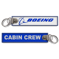 Breloc brodat  Boeing - Cabin Crew - Albastru/Alb