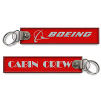 Breloc brodat Boeing - Cabin Crew (BUCKLE) - Rosu