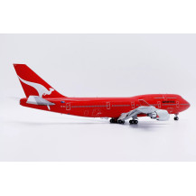 Macheta JC Wings Boeing 747-400 Qantas "All Red" Flaps Down VH-OEJ Scara 1:200