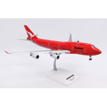 Macheta JC Wings Boeing 747-400 Qantas "All Red" Flaps Down VH-OEJ Scara 1:200