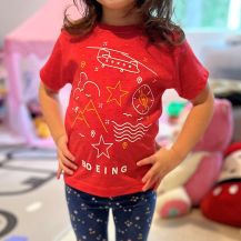 Tricou pentru copii Boeing Defense Doodle